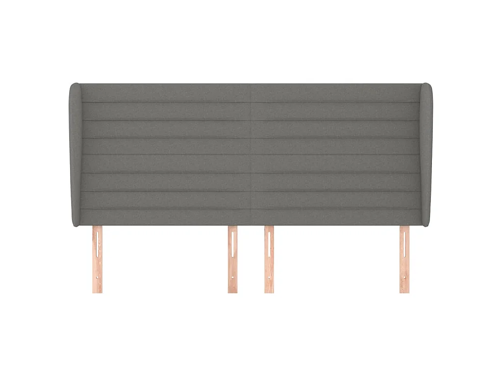 Tête de lit avec oreilles Gris foncé 203x23x118/128 cm Tissu POI98127 BonneVie Meuble