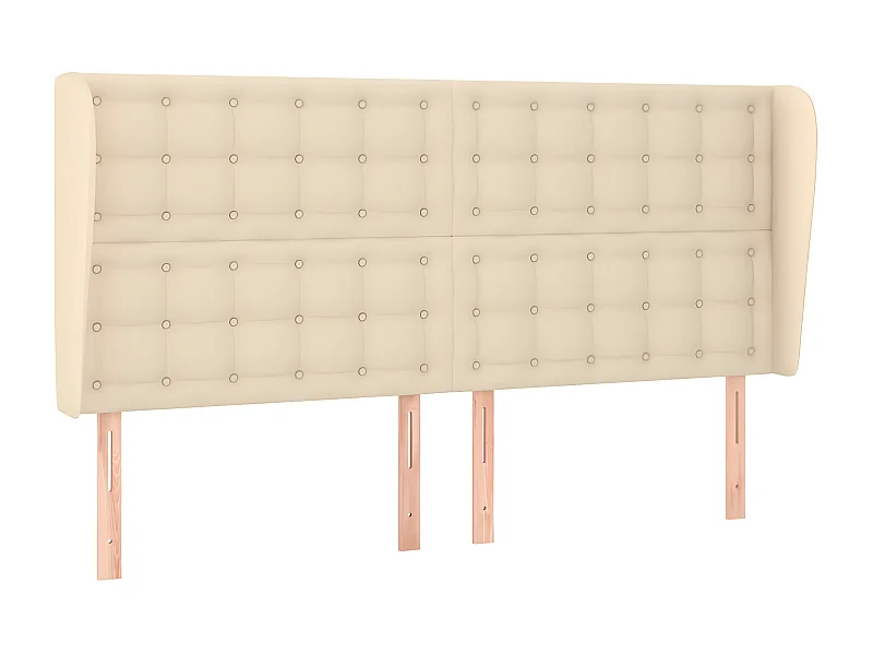 Cabecero con orejas de tela color crema 183x23x118/128 cm ES26142