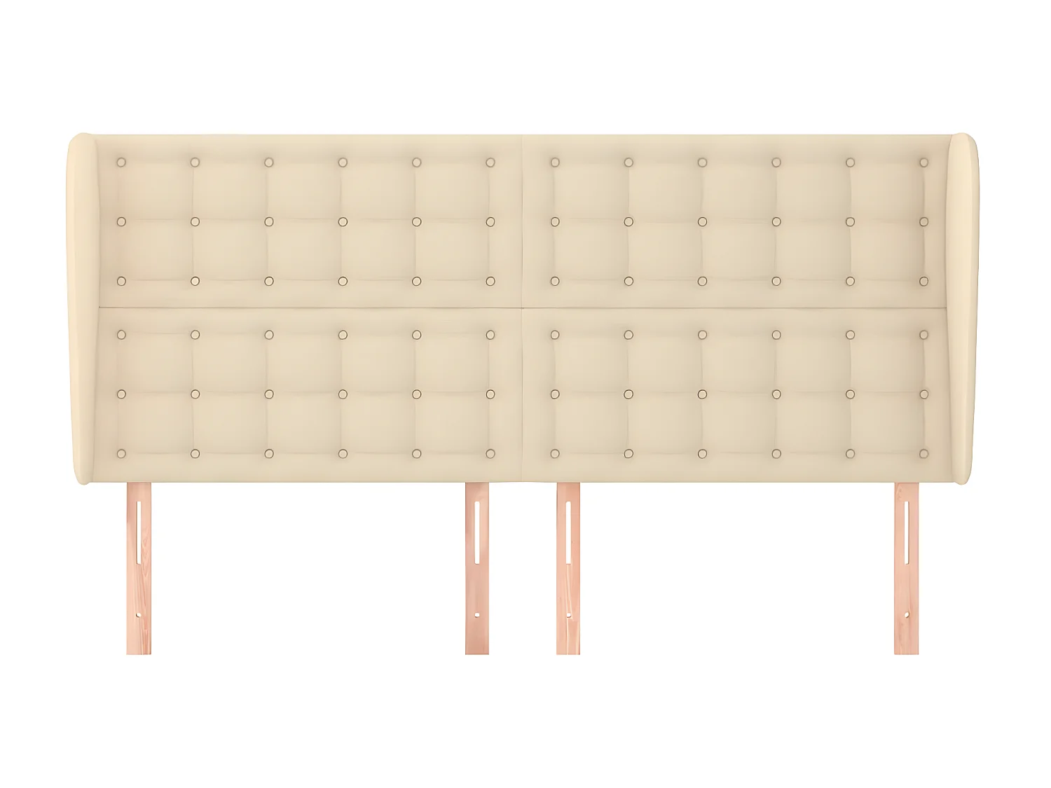 Testiera ad Orecchio Crema 183x23x118/128 cm in Tessuto CFW373448