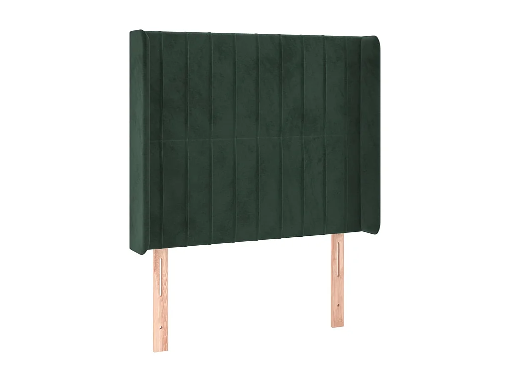 Cabecero con orejas de terciopelo verde oscuro 93x16x118/128 cm ES86402