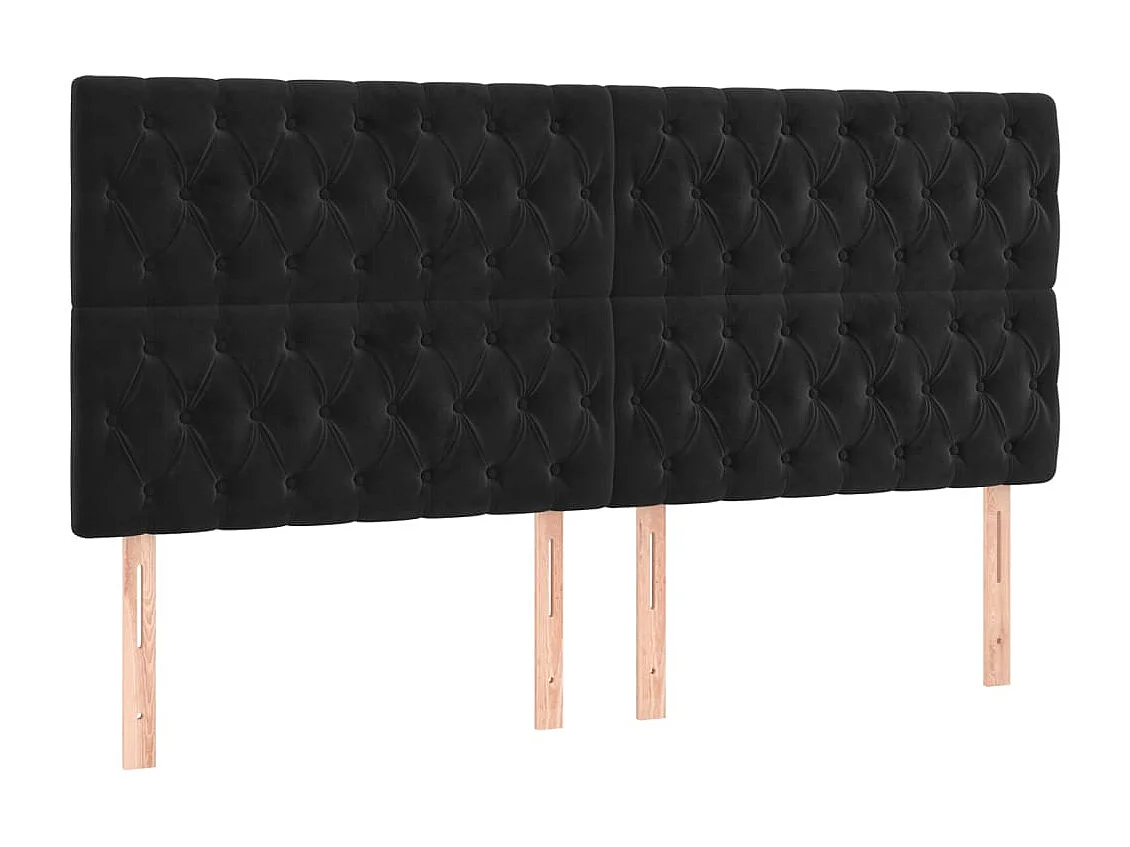 Tête de lit à LED Noir 180x7x118,128 cm Velours LKC85822 BonneVie Meuble