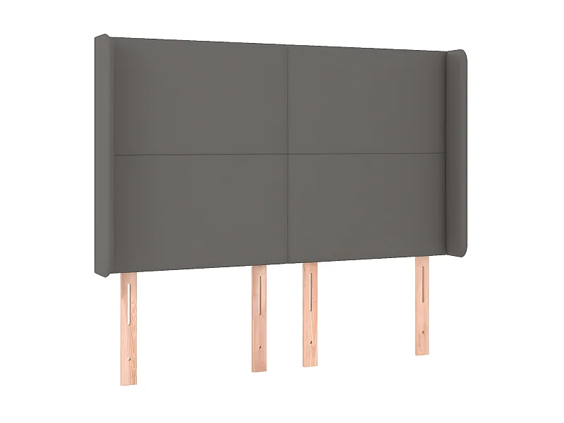 Kopfteil,Bettkopfteil mit Ohren Grau 147x16x118/128 cm Kunstleder -gkd943416