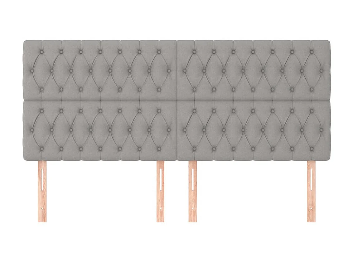 Testiere | Testate del letto 4 pz Grigio Chiaro 90x7x78/88 cm in Tessuto