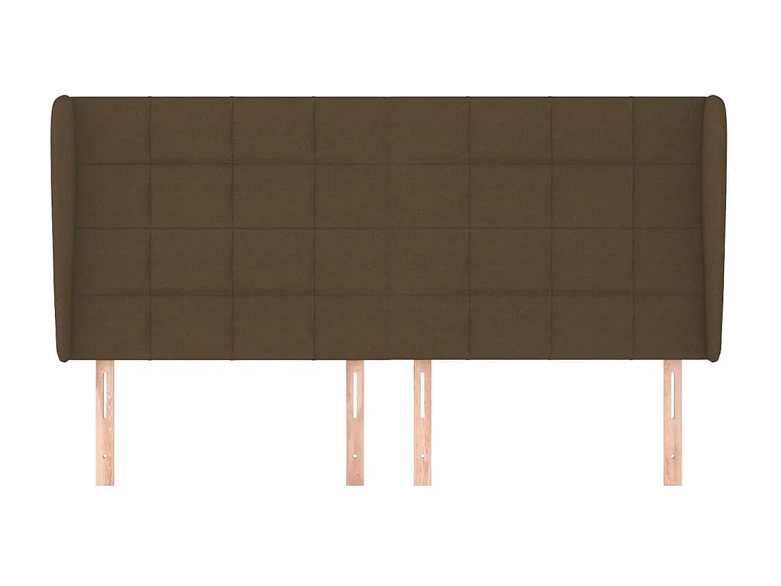 Tête de lit avec oreilles Marron foncé 163x23x118/128 cm Tissu POI91074 BonneVie Meuble