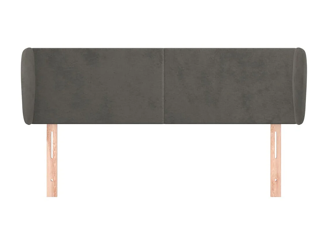 Kopfteil,Bettkopfteil mit Ohren Dunkelgrau 147x23x78/88 cm Samt -gkd115728