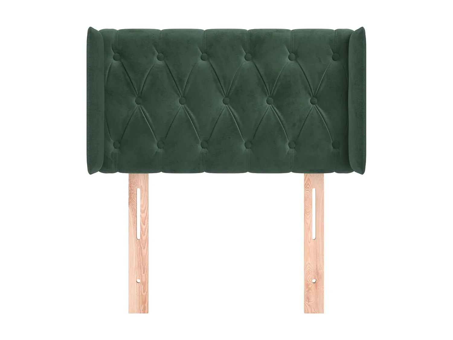 Cabeceira de cama c/ abas veludo 83x16x78/88 cm verde-escuro PT152966