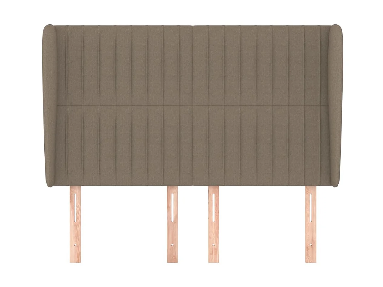 Tête de lit avec oreilles Taupe 147x23x118/128 cm Tissu POI22475 BonneVie Meuble