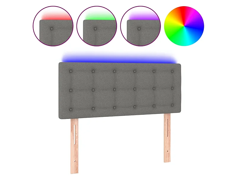 Testiera | Testata del letto a LED Grigio Scuro 80x5x78/88 cm in Tessuto