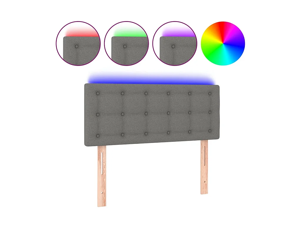 Cabecero con LED de tela gris oscuro 80x5x78/88 cm ES51080