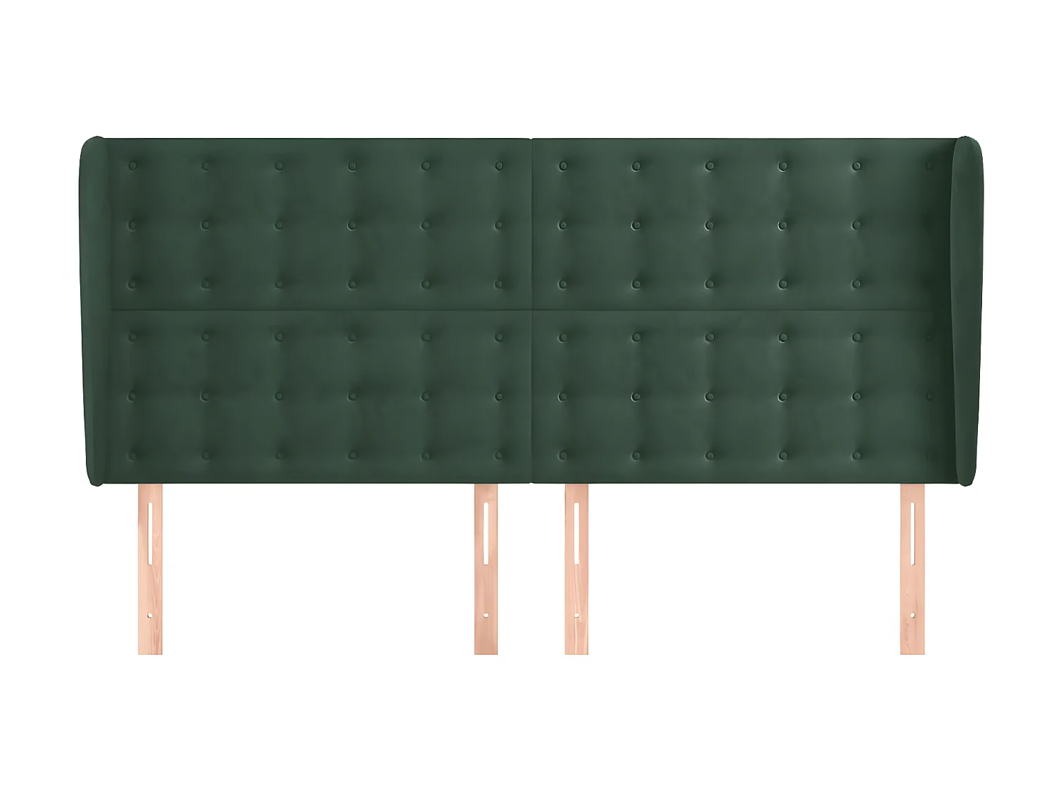 Cabecero con orejas de terciopelo verde oscuro 163x23x118/128cm ES35009
