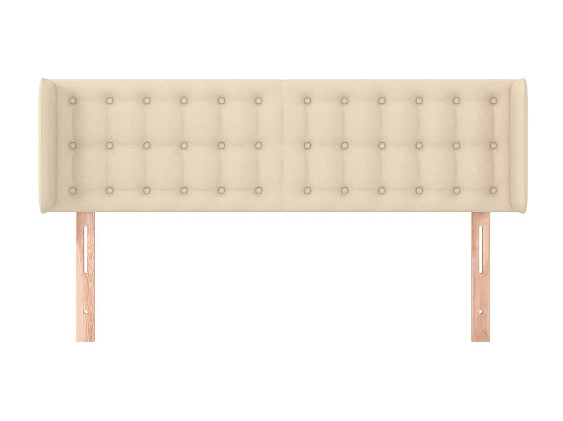 Tête de lit avec oreilles Crème 147x16x78/88 cm Tissu POI99574 BonneVie Meuble