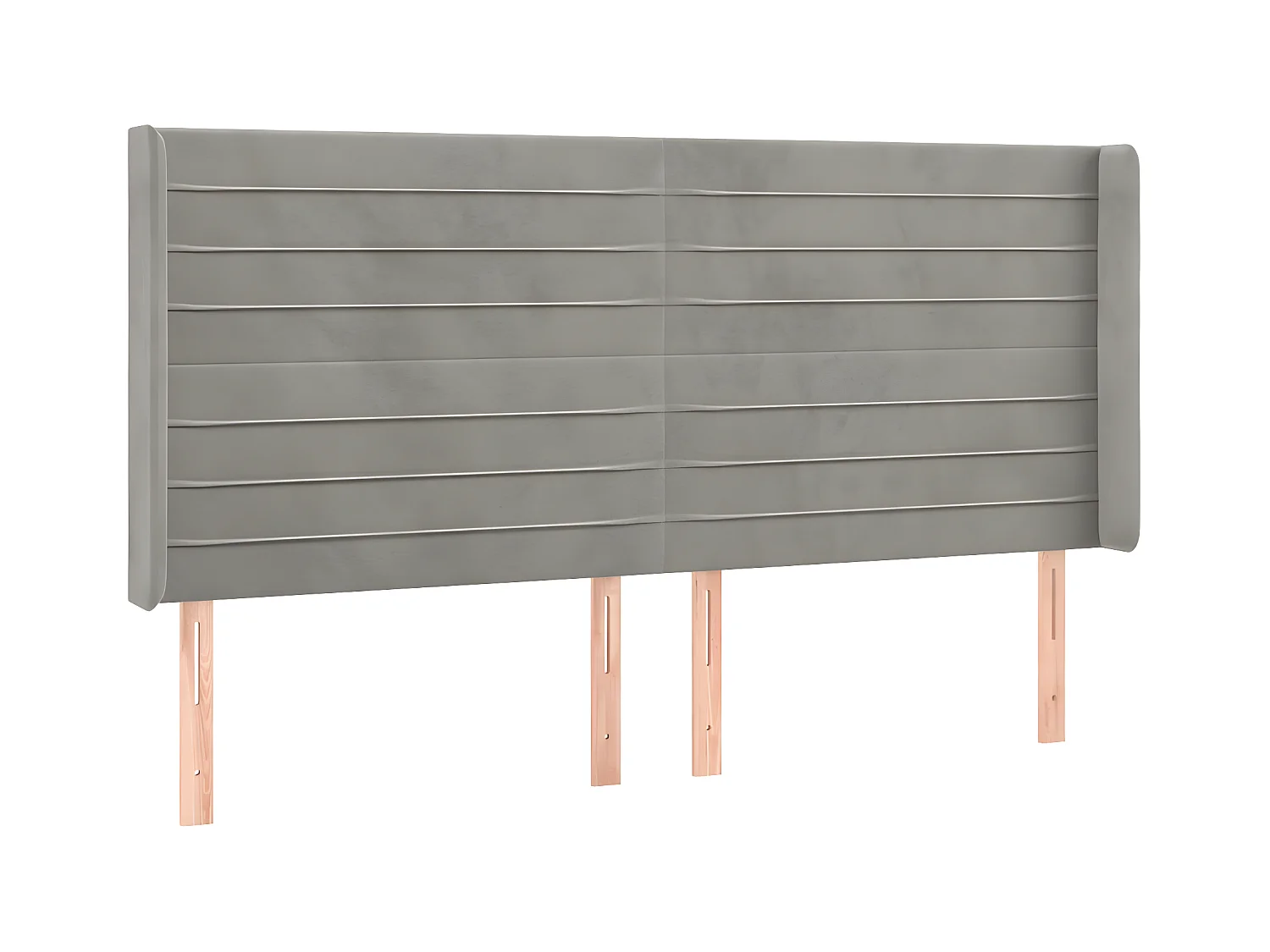 Testiera | Testata del letto ad Orecchio Grigio Chiaro 203x16x118/128 cm in Velluto