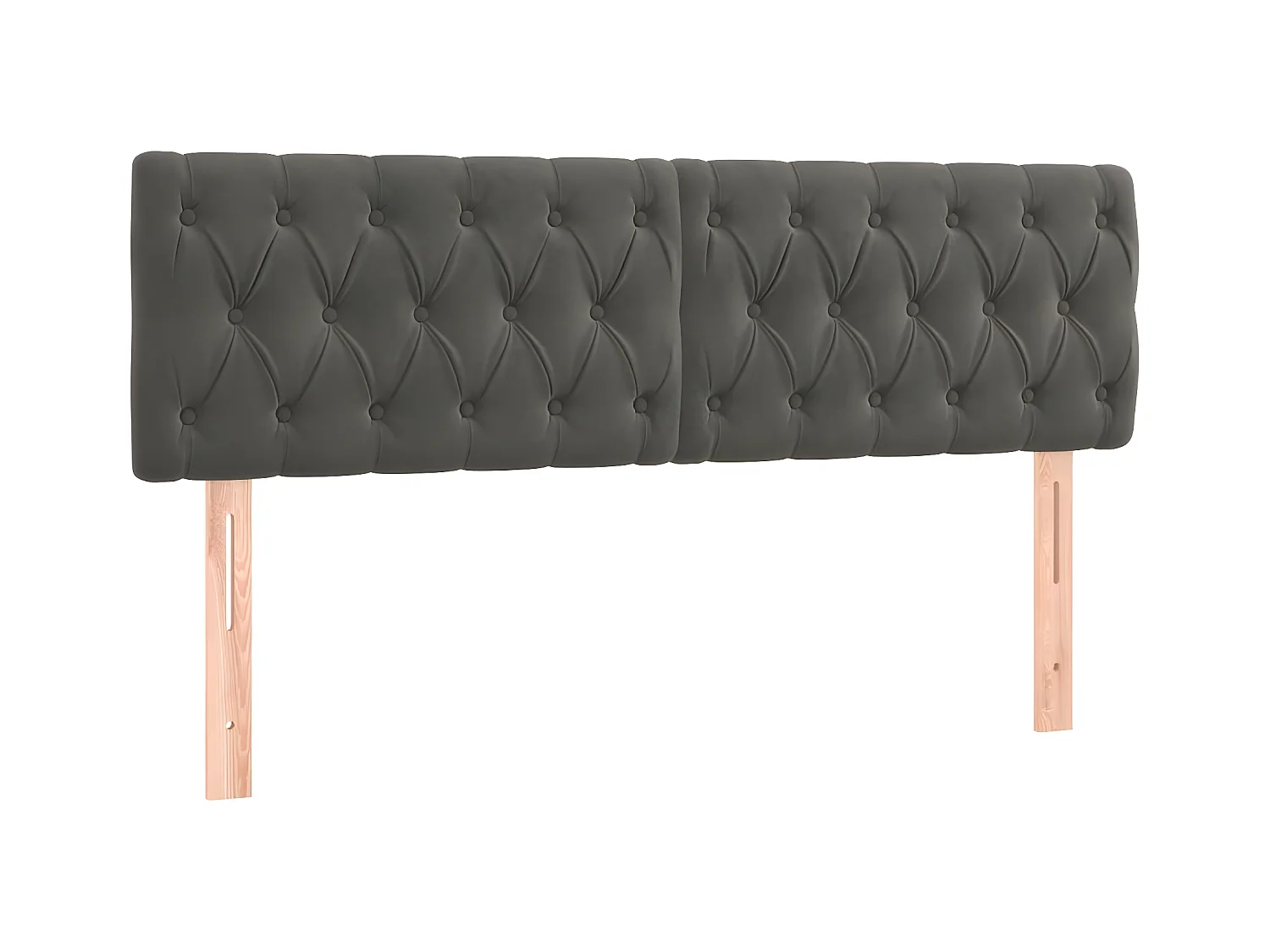 Têtes de lit 2 pcs Gris foncé 72x7x78/888 cm Velours POI78478 BonneVie Meuble