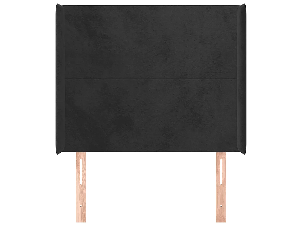 Tête de lit avec oreilles Noir 103x16x118/128 cm Velours POI10511 BonneVie Meuble
