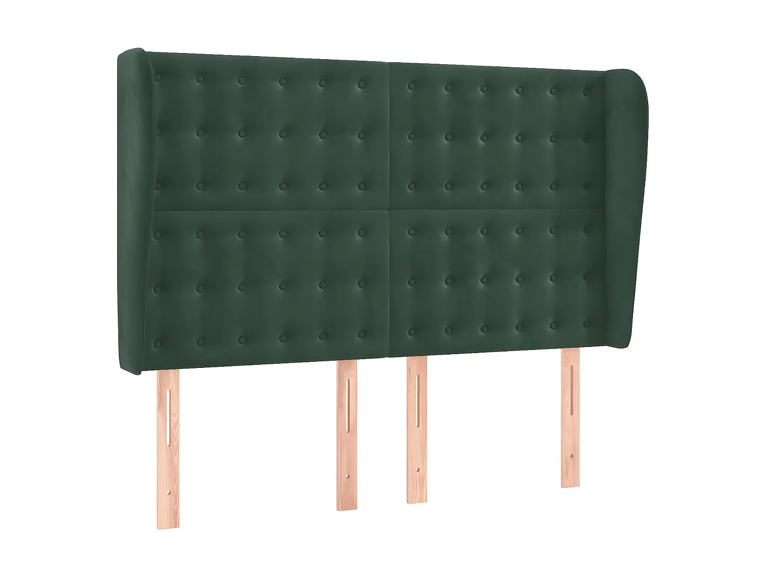 Cabeceira cama c/ abas veludo 147x23x118/128 cm verde-escuro PT150052