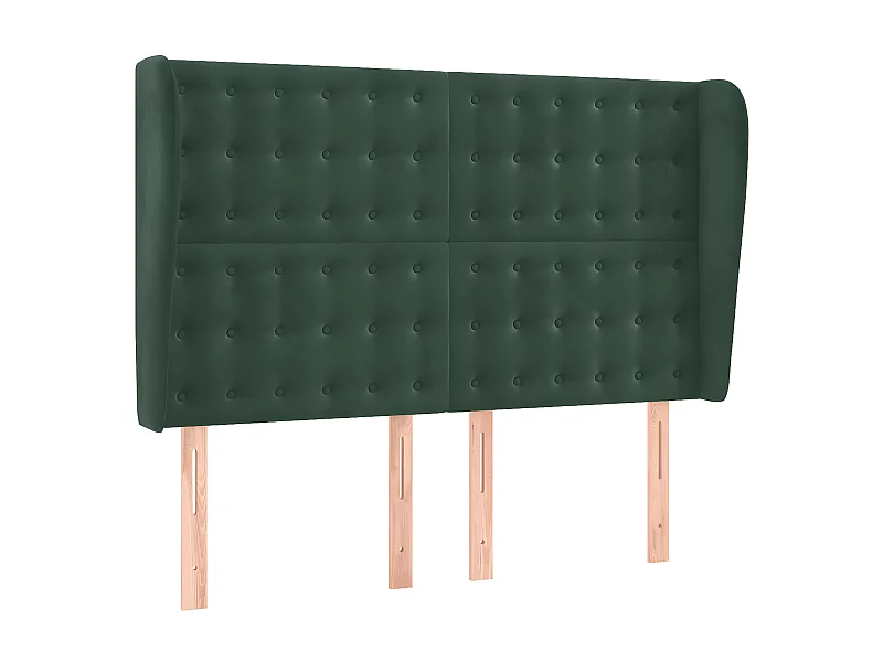 Hoofdbord met randen 147x23x118/128 cm fluweel donkergroen NL989549