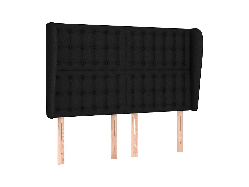 Tête de lit avec oreilles Noir 147x23x118,128 cm Tissu LKC28133 BonneVie Meuble