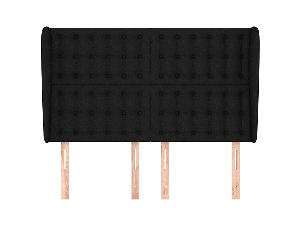 Tête de lit avec oreilles Noir 147x23x118,128 cm Tissu LKC28133 BonneVie Meuble