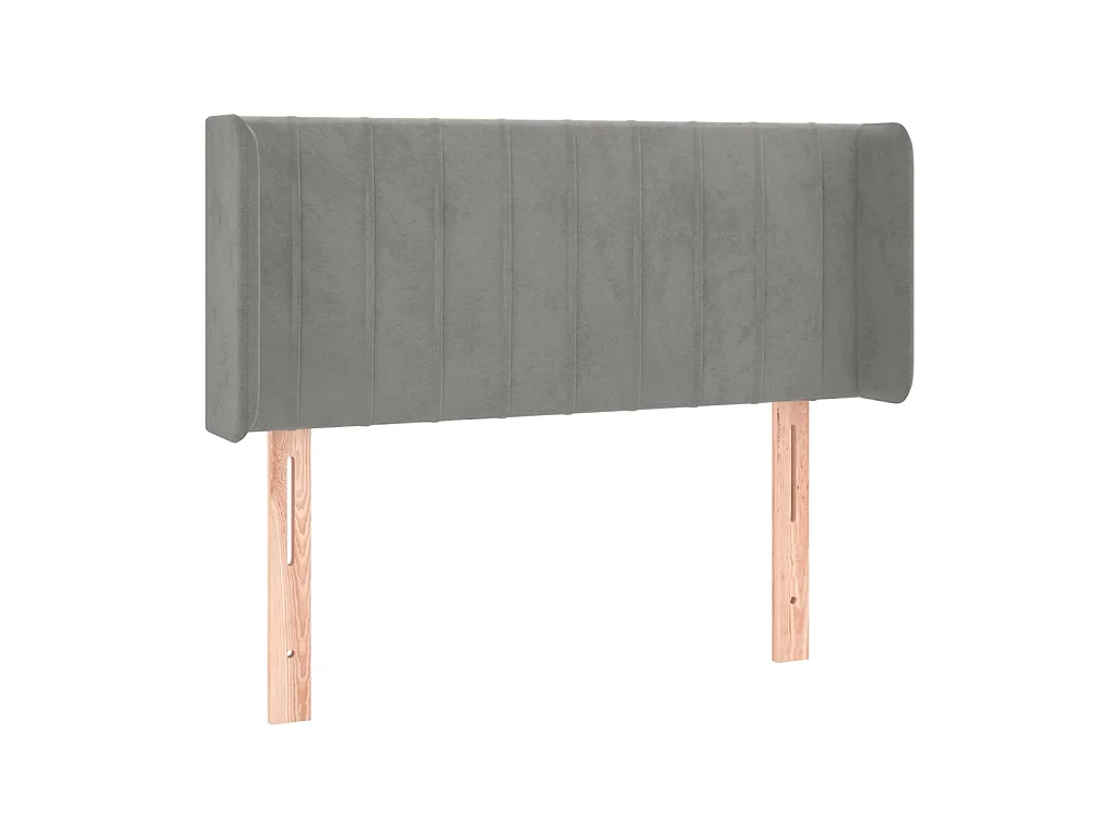 Tête de lit avec oreilles Gris clair 103x16x78/88 cm Velours POI52145 BonneVie Meuble