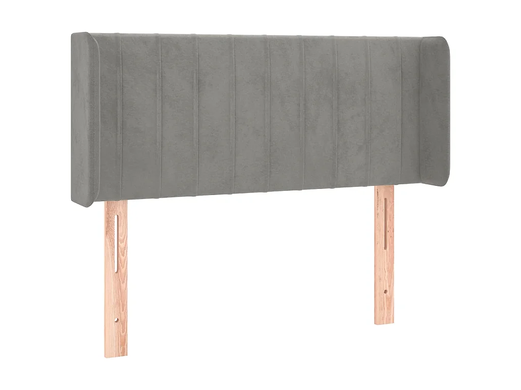 Tête de lit avec oreilles Gris clair 103x16x78/88 cm Velours POI52145 BonneVie Meuble