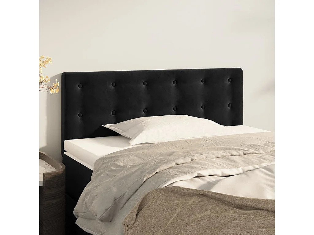 Cabeceira de cama veludo 100x5x78/88 cm preto PT606991