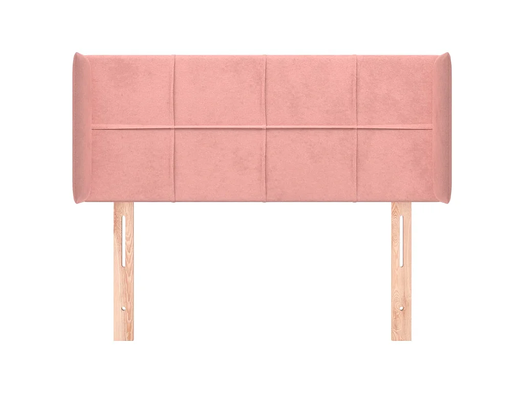 Tête de lit avec oreilles Rose 93x16x78/88 cm Velours POI14625 BonneVie Meuble