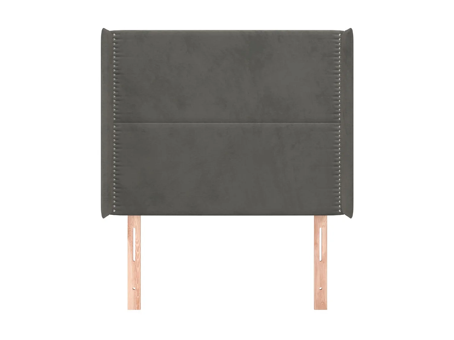 Cabeceira cama c/ abas veludo 93x16x118/128 cm cinzento-escuro PT579135