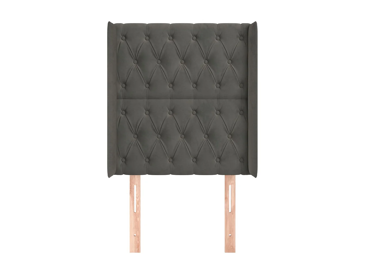 Cabeceira cama c/ abas veludo 83x16x118/128 cm cinzento-escuro PT240114