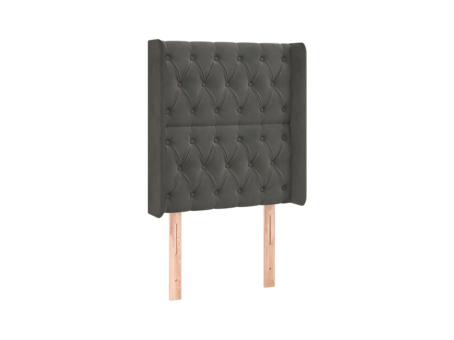 Tête de lit avec oreilles Gris foncé 83x16x118/128 cm Velours POI22448 BonneVie Meuble