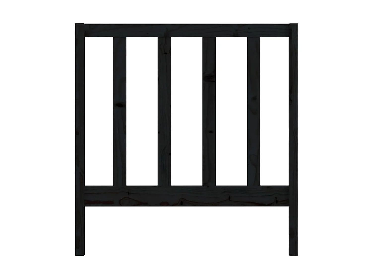 Tête de lit Noir 95x4x100 cm Bois massif de pin POI81136 BonneVie Meuble