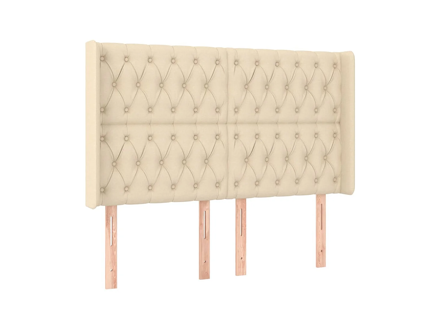 Testiera | Testata del letto ad Orecchio Crema 147x16x118/128 cm in Tessuto
