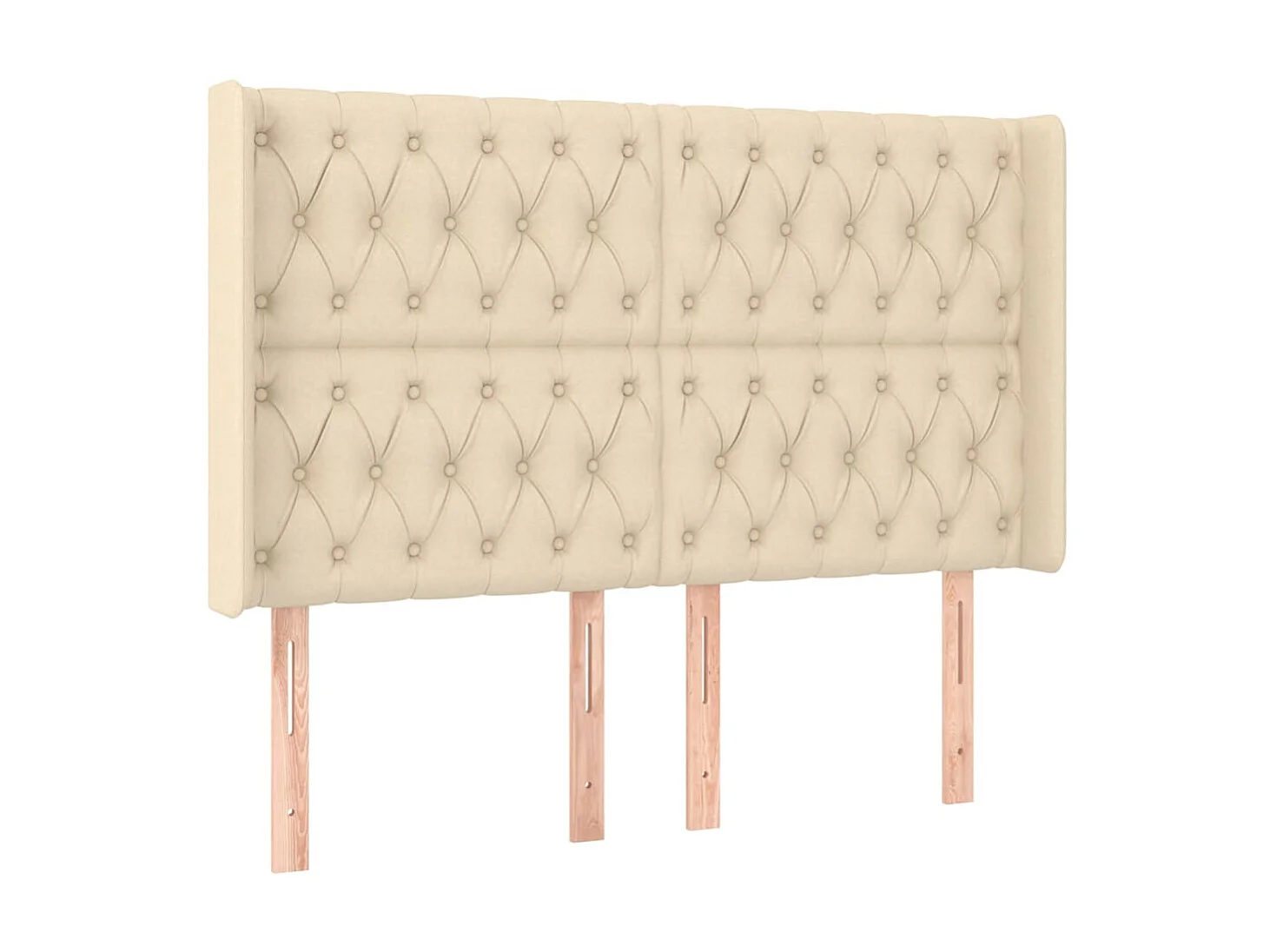 Tête de lit avec oreilles Crème 147x16x118/128 cm Tissu POI34001 BonneVie Meuble