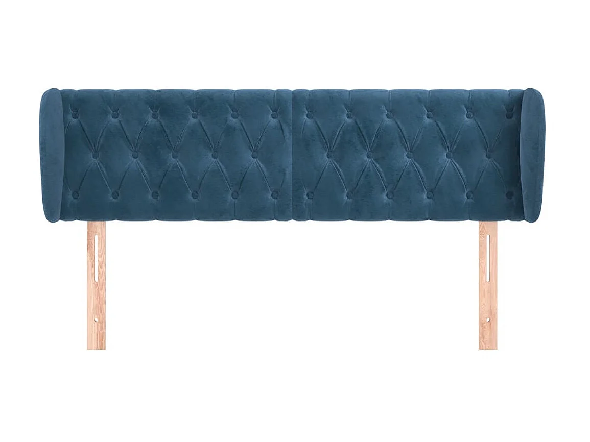 Hoofdbord met randen 163x23x78/88 cm fluweel donkerblauw NL330701