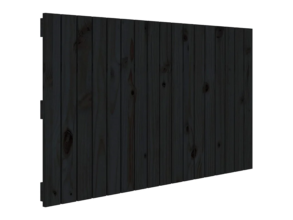 Cabecero de cama de pared madera maciza pino negro 108x3x60 cm ES46968