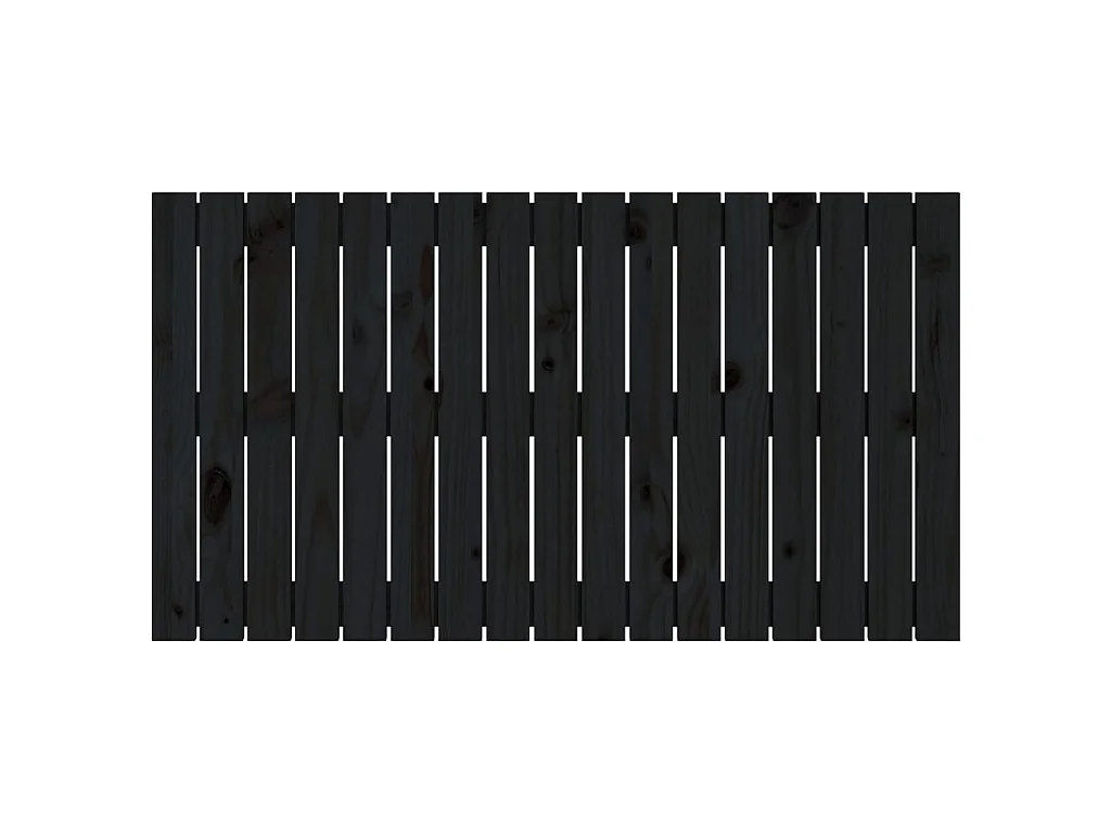 Cabecero de cama de pared madera maciza pino negro 108x3x60 cm ES46968