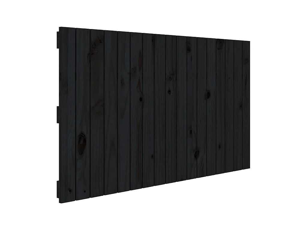 Tête de lit murale Noir 108x3x60 cm Bois massif de pin POI58222 BonneVie Meuble