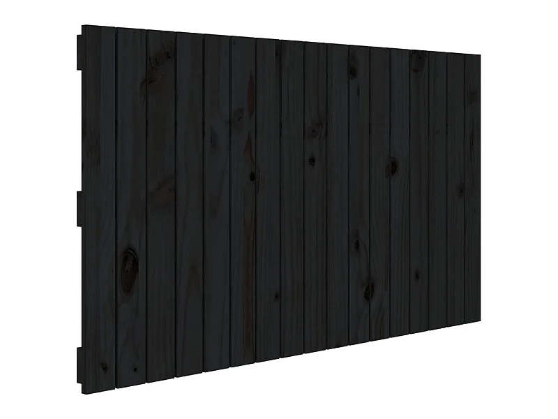 Tête de lit murale Noir 108x3x60 cm Bois massif de pin POI58222 BonneVie Meuble