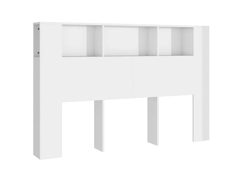 Armoire de tête de lit Blanc brillant 160x18,5x104,5 cm POI87645 BonneVie Meuble