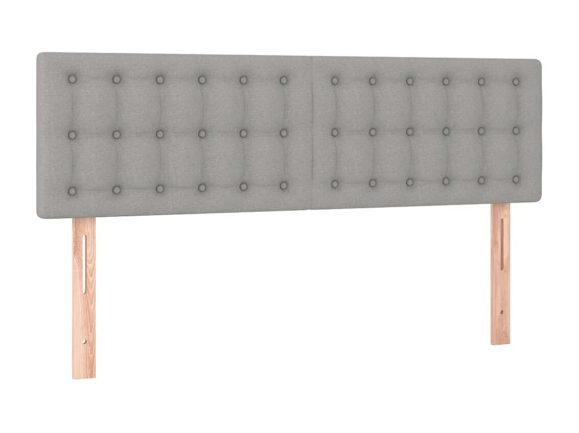 Tête de lit à LED Gris clair 144x5x78/88 cm Tissu POI65087 BonneVie Meuble