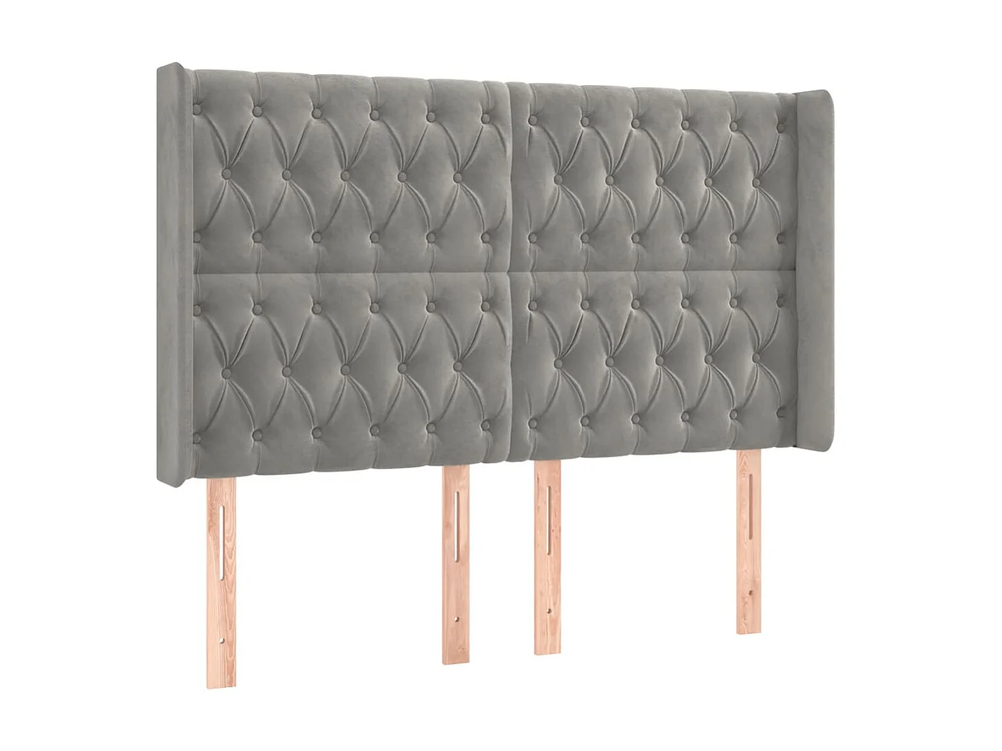 LED Kopfteil,Bettkopfteil Hellgrau 147x16x118/128 cm Samt -gkd126914