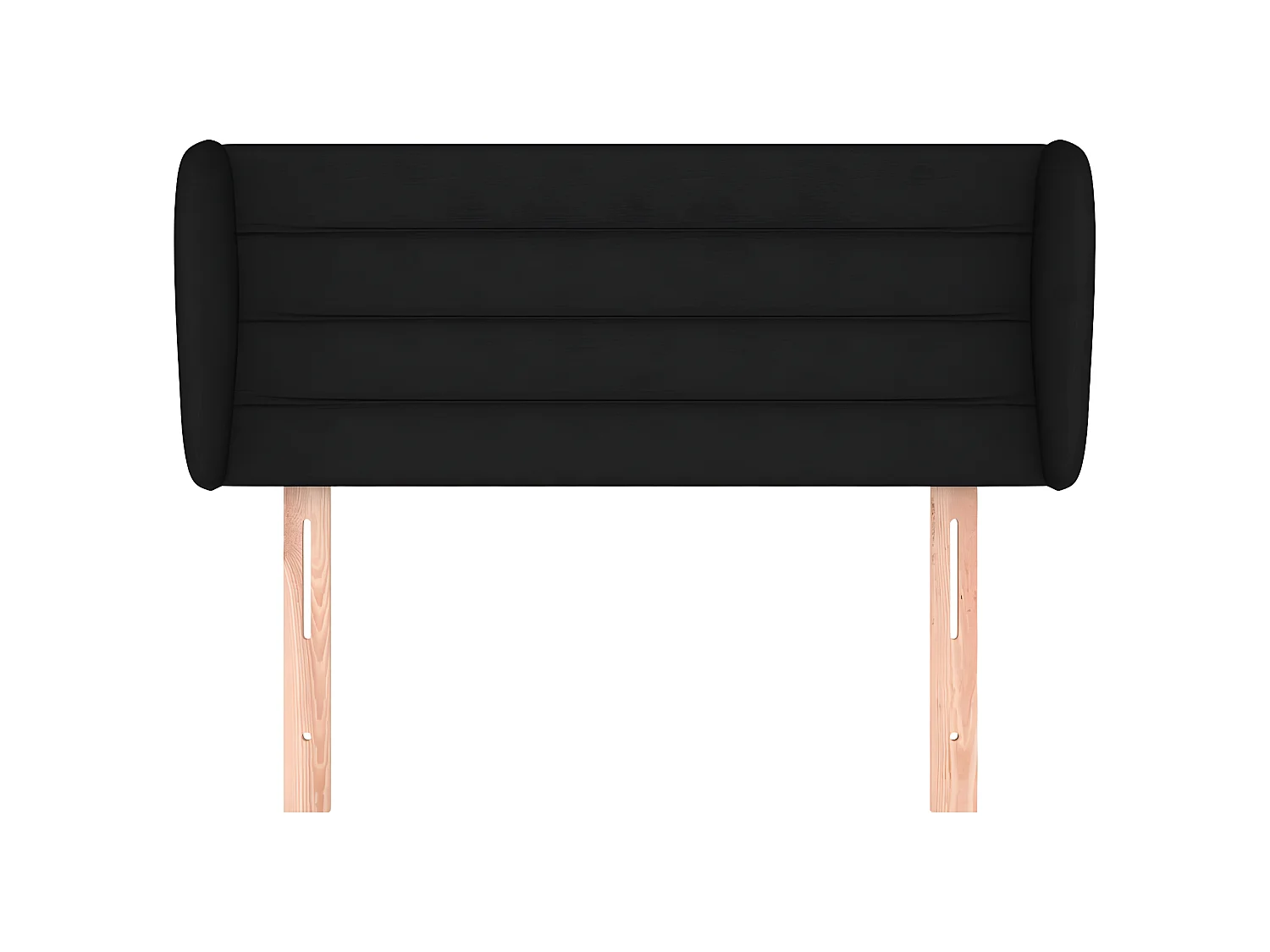 Cabeceira de cama c/ abas tecido 93x23x78/88 cm preto PT357120