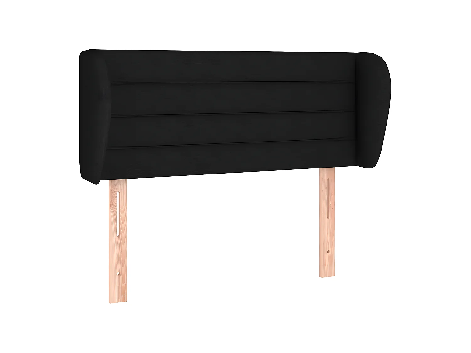 Testiera | Testata del letto ad Orecchio Nera 93x23x78/88 cm in Tessuto