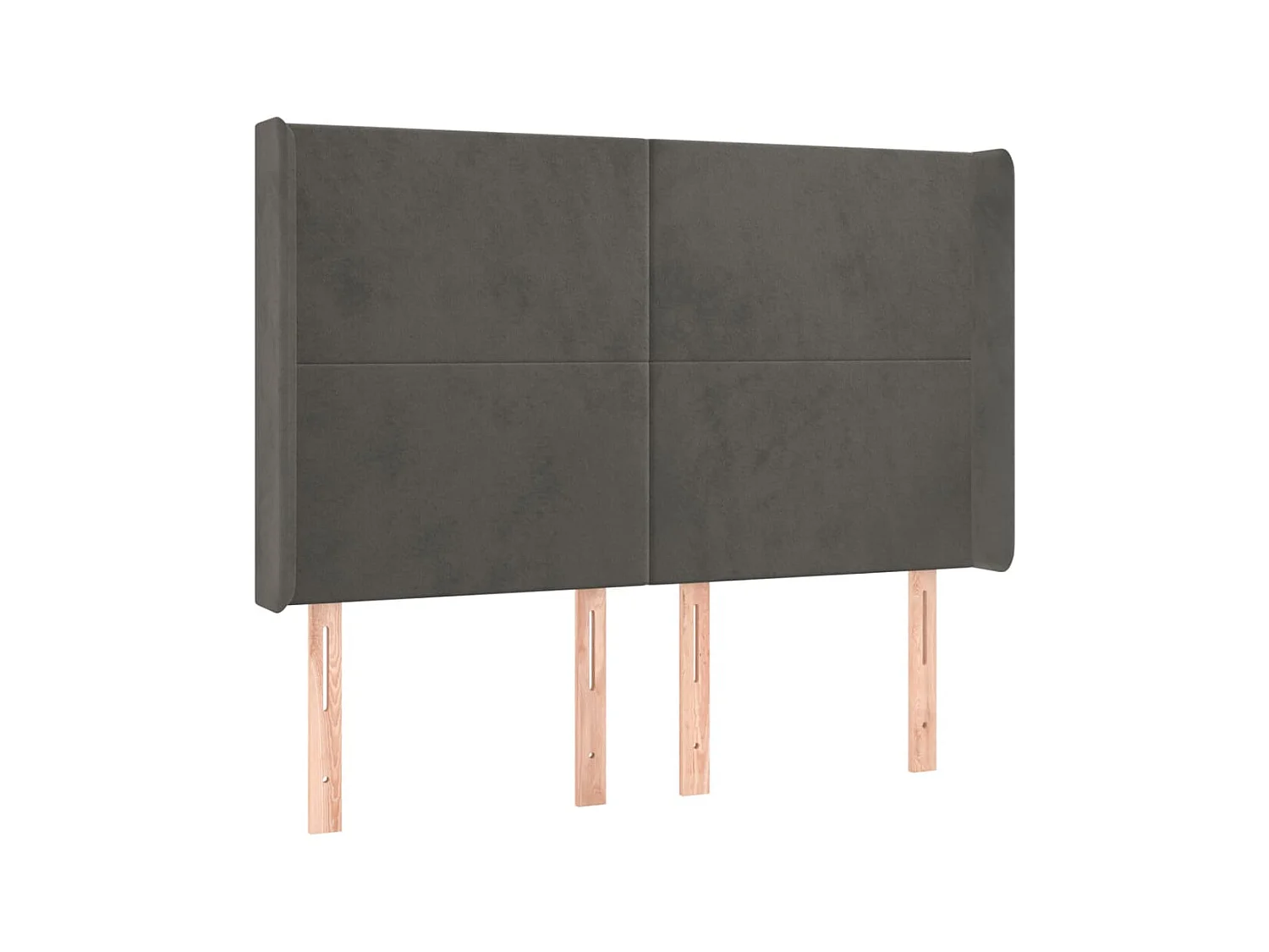 Tête de lit avec oreilles Gris foncé 147x16x118/128 cm Velours POI55668 BonneVie Meuble