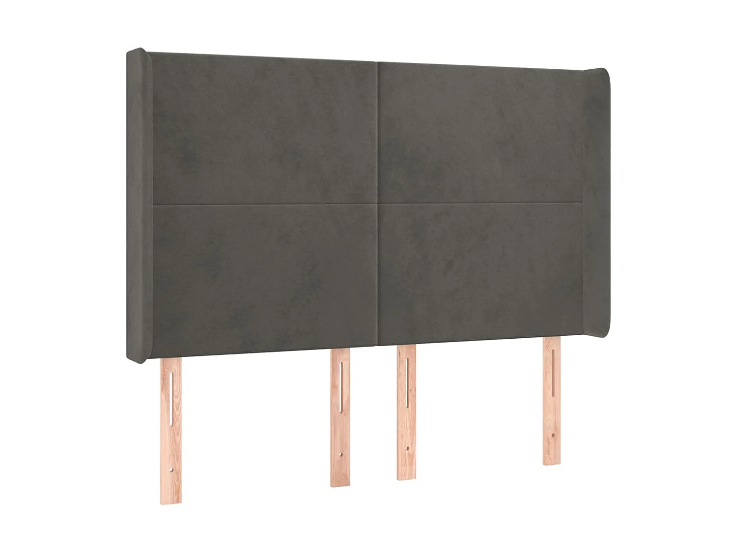 Tête de lit avec oreilles Gris foncé 147x16x118/128 cm Velours POI55668 BonneVie Meuble