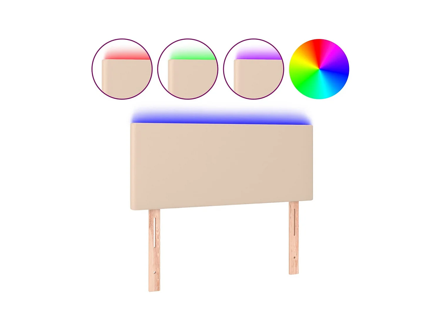 Tête de lit à LED Cappuccino 100x5x78/88 cm Similicuir POI92676 BonneVie Meuble