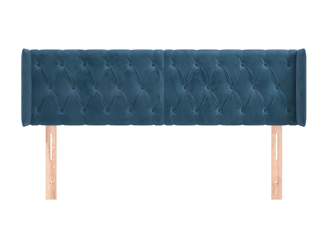 Cabecero de terciopelo azul oscuro 163x16x78/88 cm ES288164