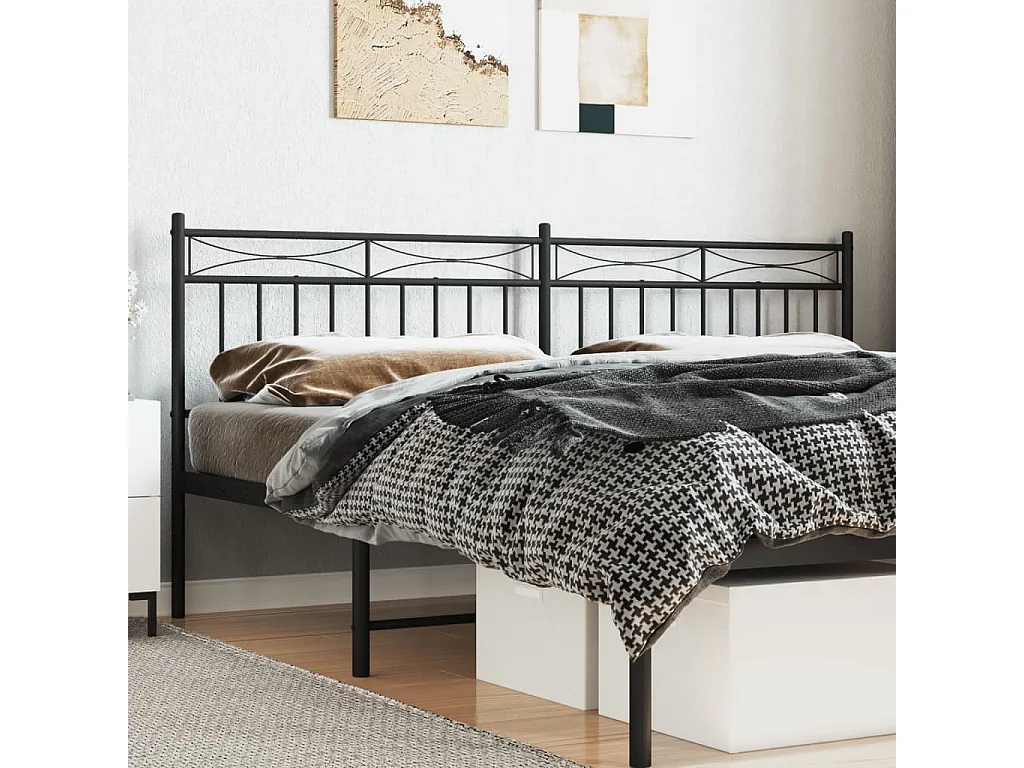 Tête de lit métal noir 193 cm POI95873 BonneVie Meuble