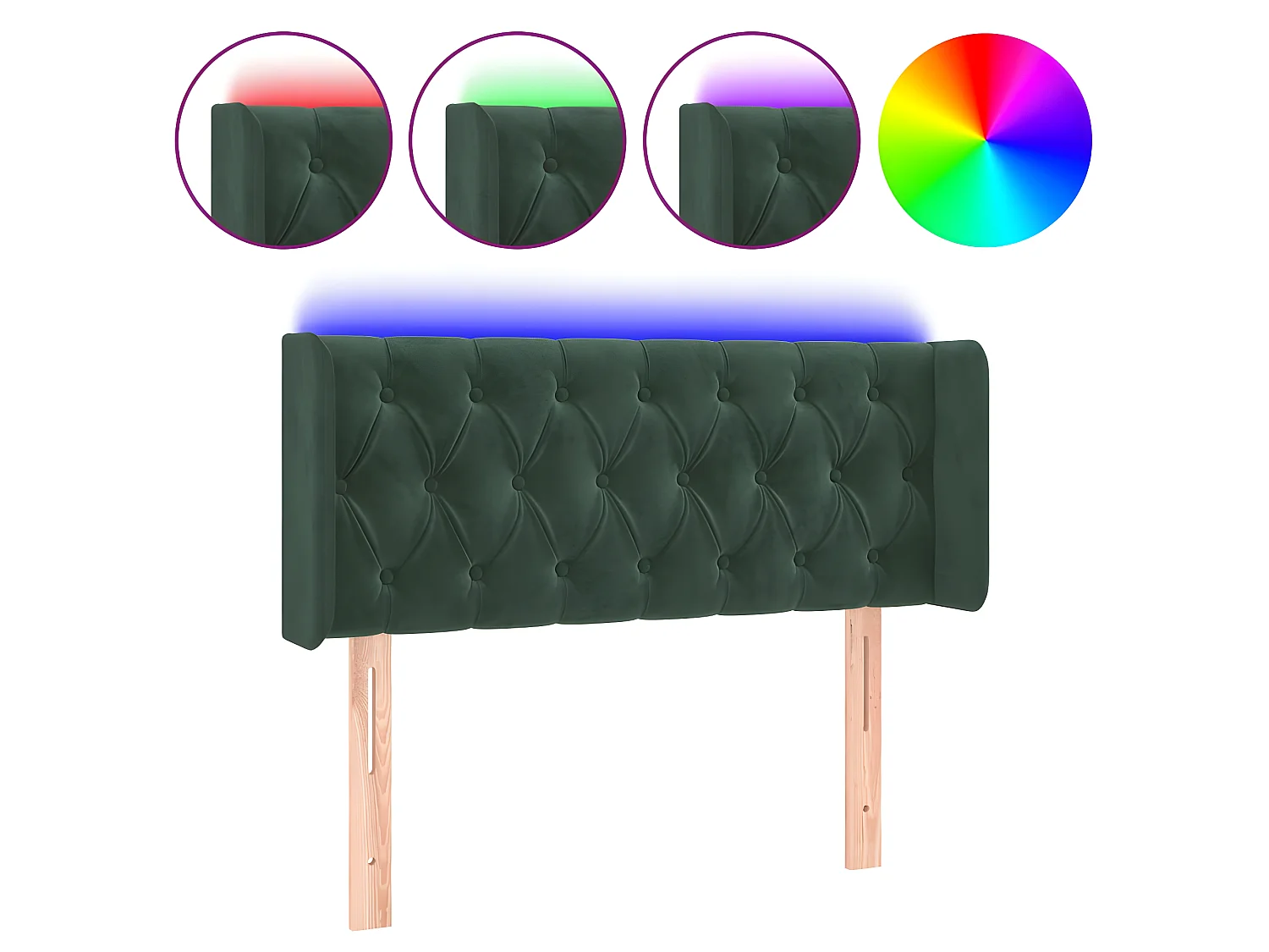 LED Kopfteil,Bettkopfteil Dunkelgrün 93x16x78/88 cm Samt -gkd313839