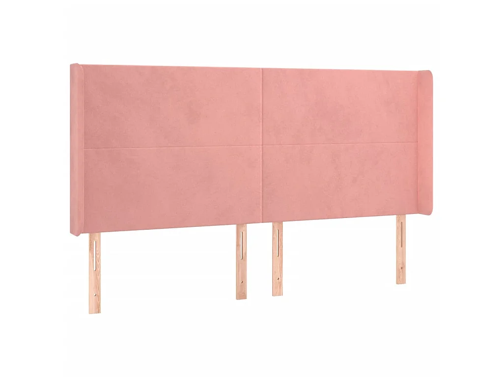 Cabeceira de cama c/ luzes LED veludo 183x16x118/128 cm rosa PT172544