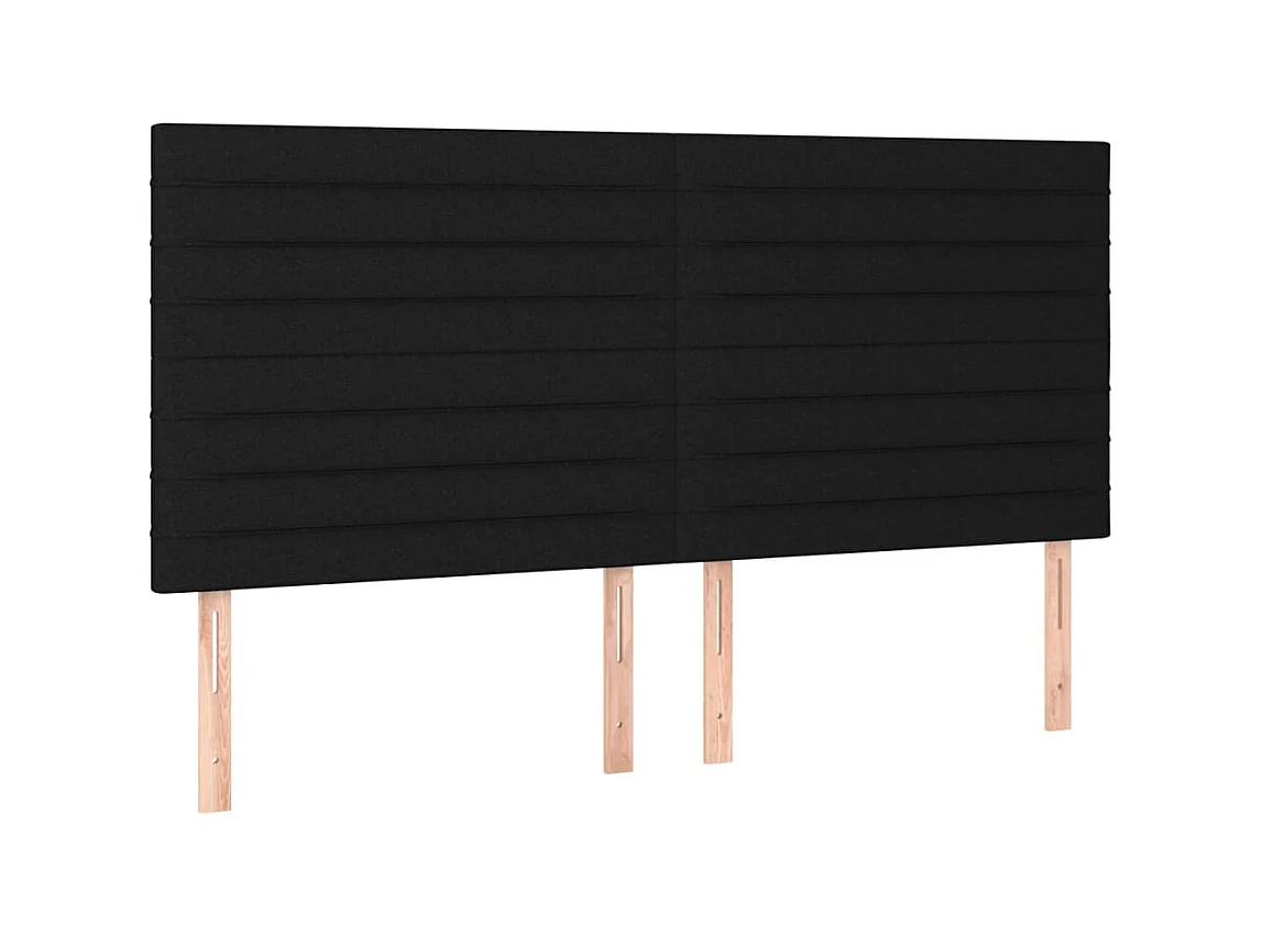 Kopfteil,Bettkopfteile 4 Stk. Schwarz 90x5x78/88 cm Stoff -gkd272057
